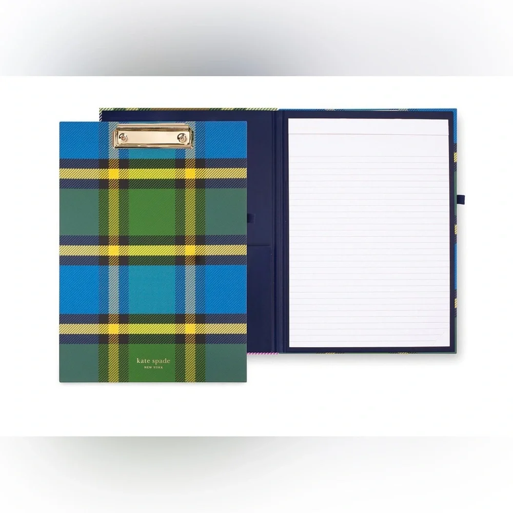 Kate Spade Vibrant Plaid Clipboard